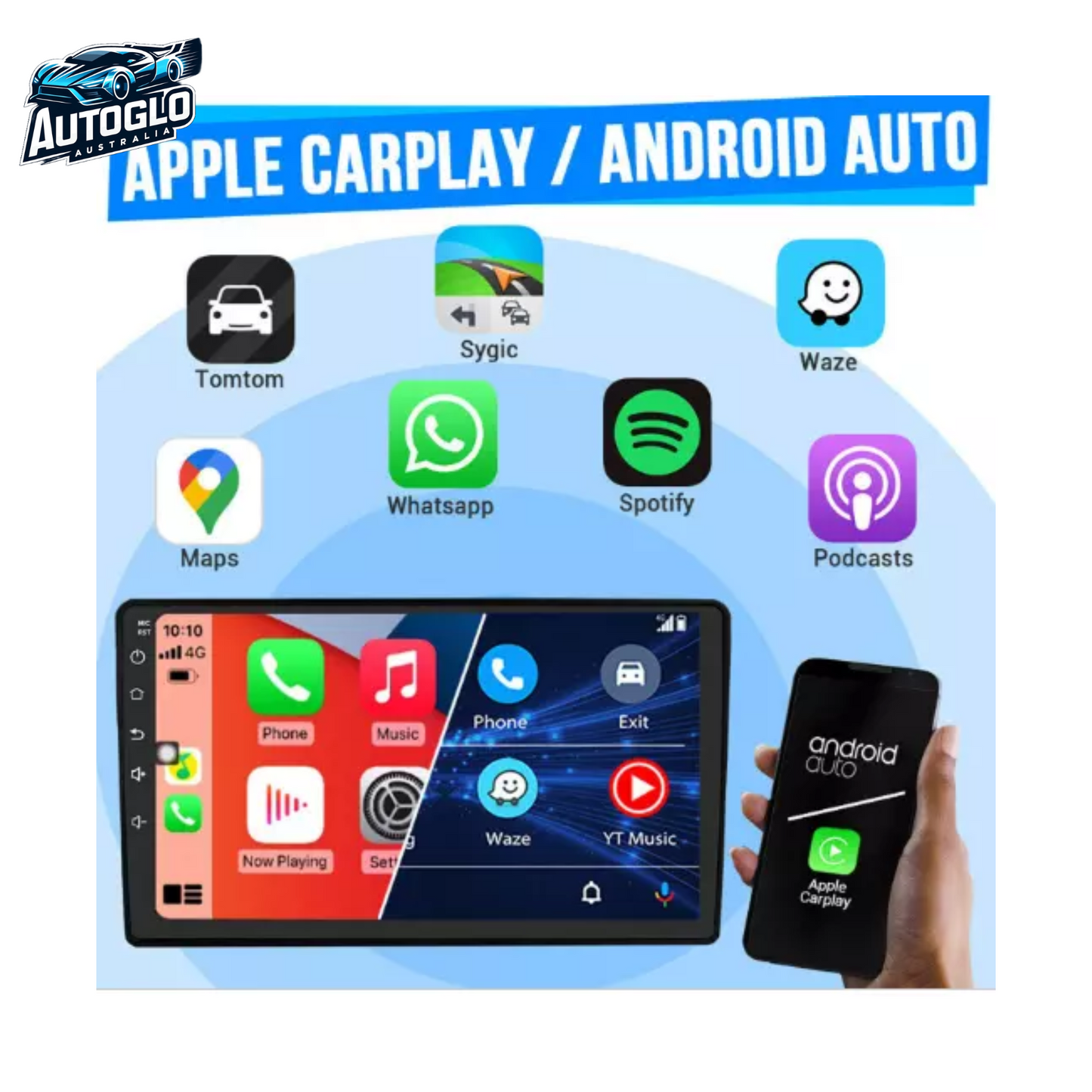 Autoglo Australia 9" CarPlay Android GPS BT WiFi Stereo For MAZDA 323 (1998-03) 2GB+32GB
