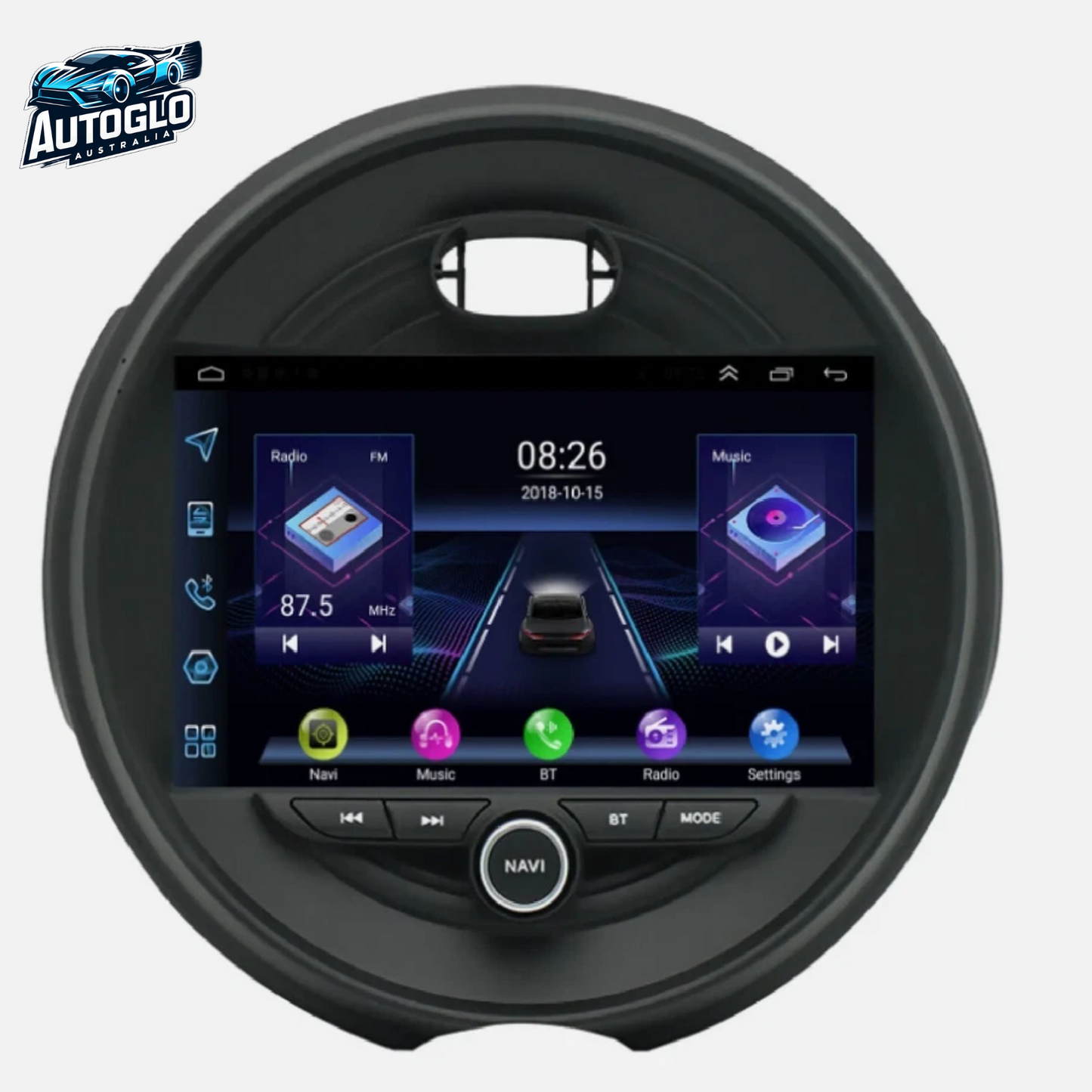 Autoglo Australia 9" (2G+32G) GPS BT WiFi CARPLAY ANDROID 13 Stereo For BMW MINI (2015-18)