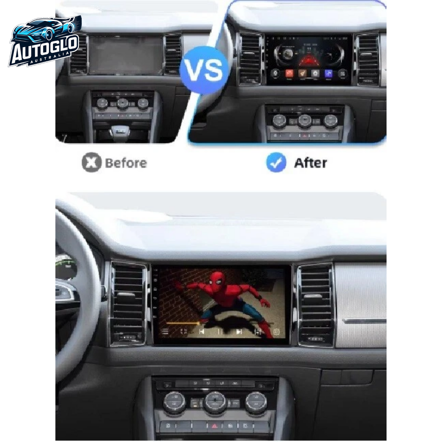 Autoglo Australia 10.1" Android 13 Carplay GPS BT Stereo for SKODA KODIAQ (2GB+32G) 2016-21