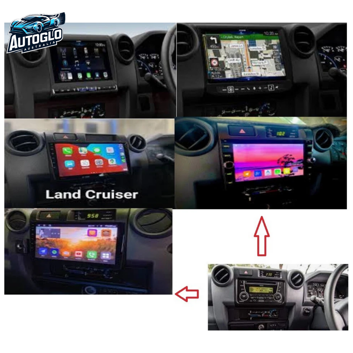 Autoglo Australia 10.1" Carplay Android 13 GPS BT Stereo for TOYOTA LANDCRUISER (2+32GB) 2007-15