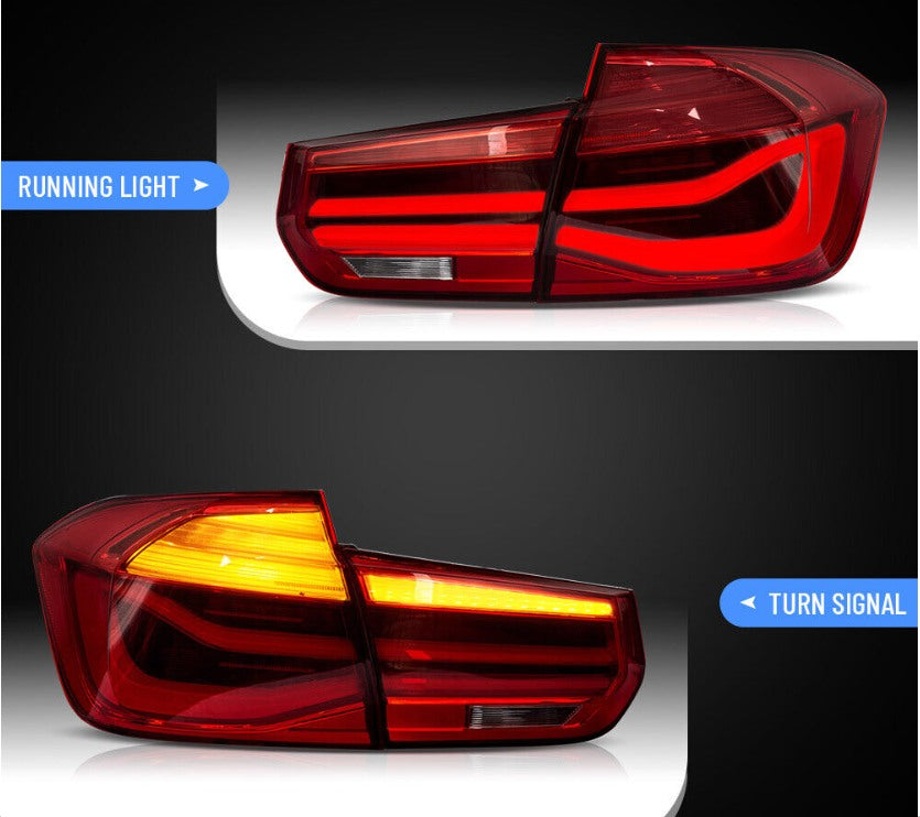 Autoglo Australia's VLAND LED Tail Lights for BMW 3 Series/M3 (2012-2018), featuring sleek design with red lens