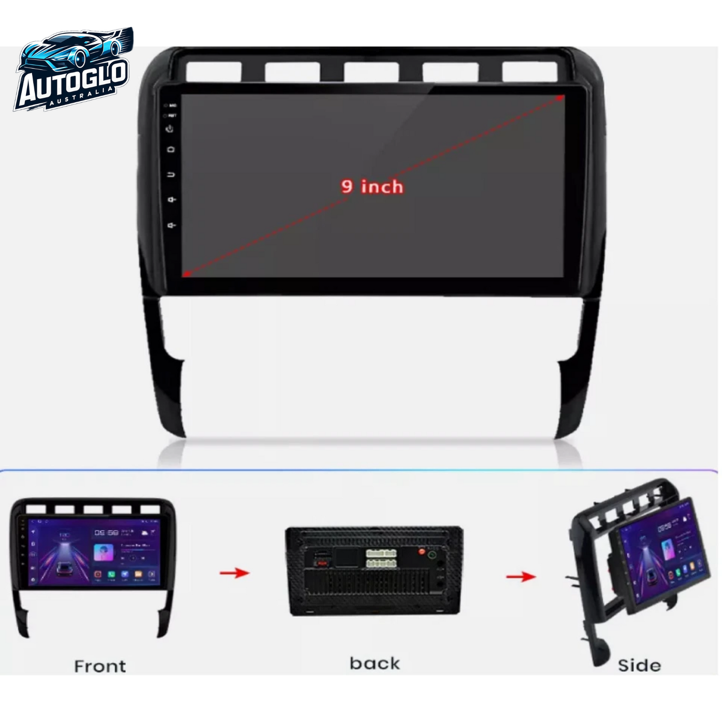 Autoglo Australia 9" CarPlay Android GPS BT WiFi Stereo For PORSCHE CAYENNE (2002-10) 2+32GB