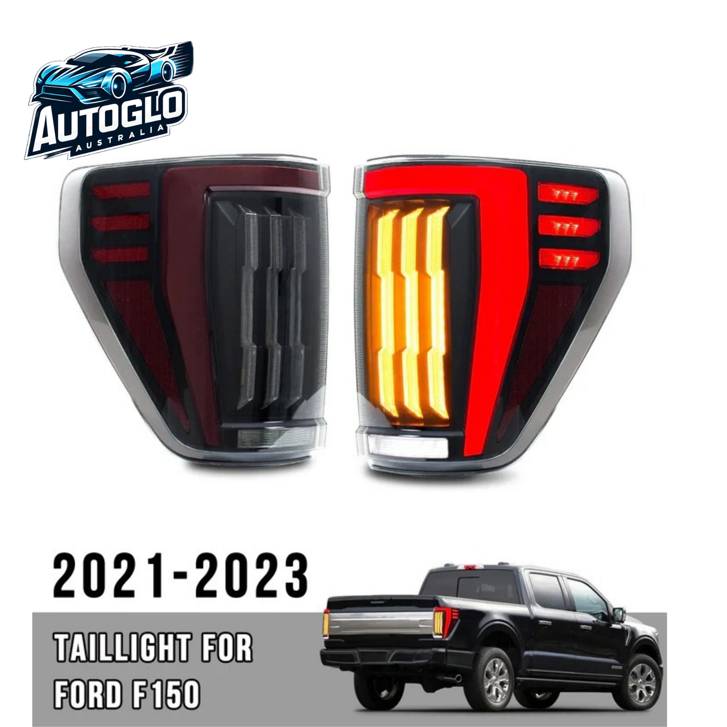 Autoglo Australia LED Tail Lights for Ford F150 F-150 2021 2022 2023 Rear Lamp