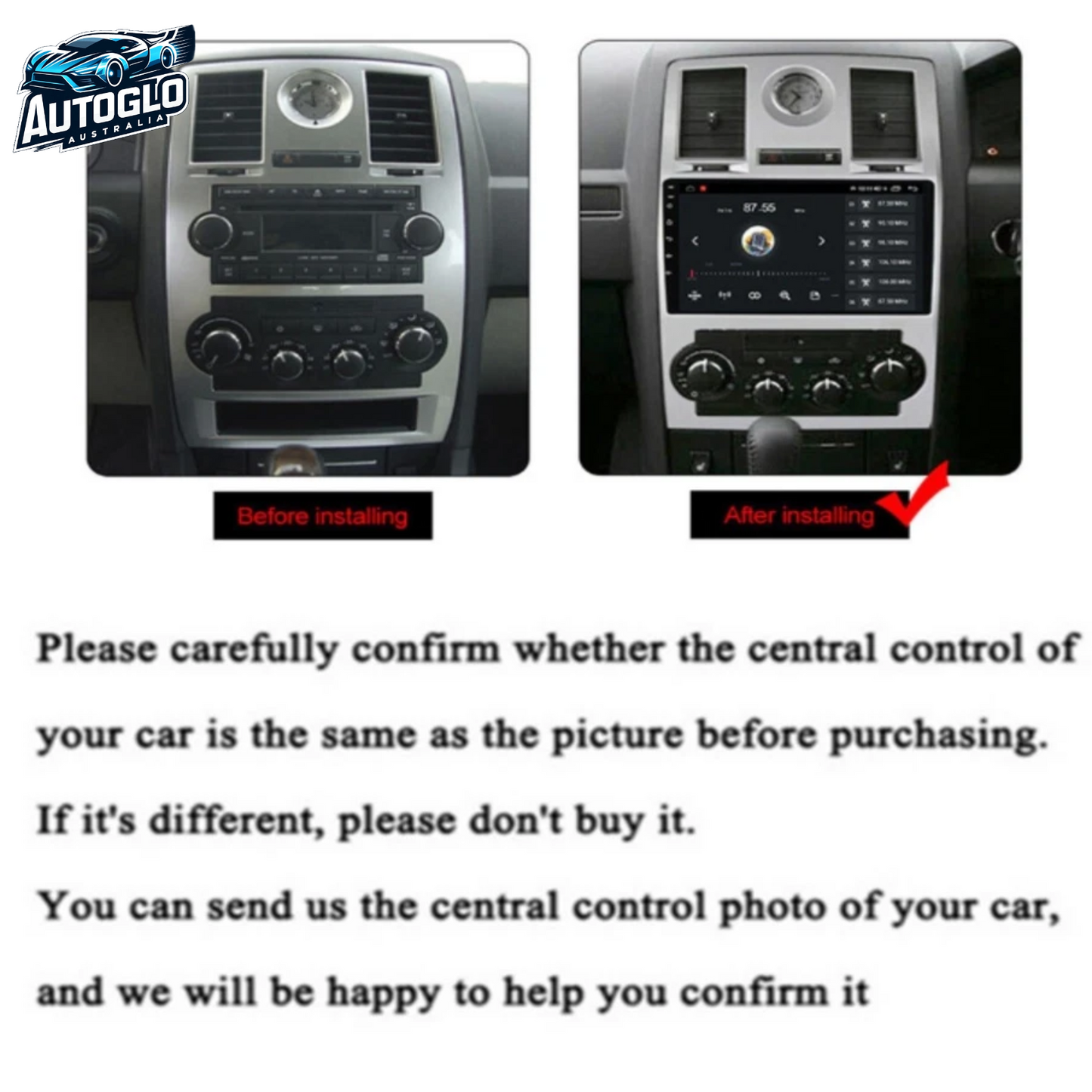 Autoglo Australia 9" (2GB+32G) Android 13 Carplay BT GPS Stereo for Chrysler 300C (2004-11)