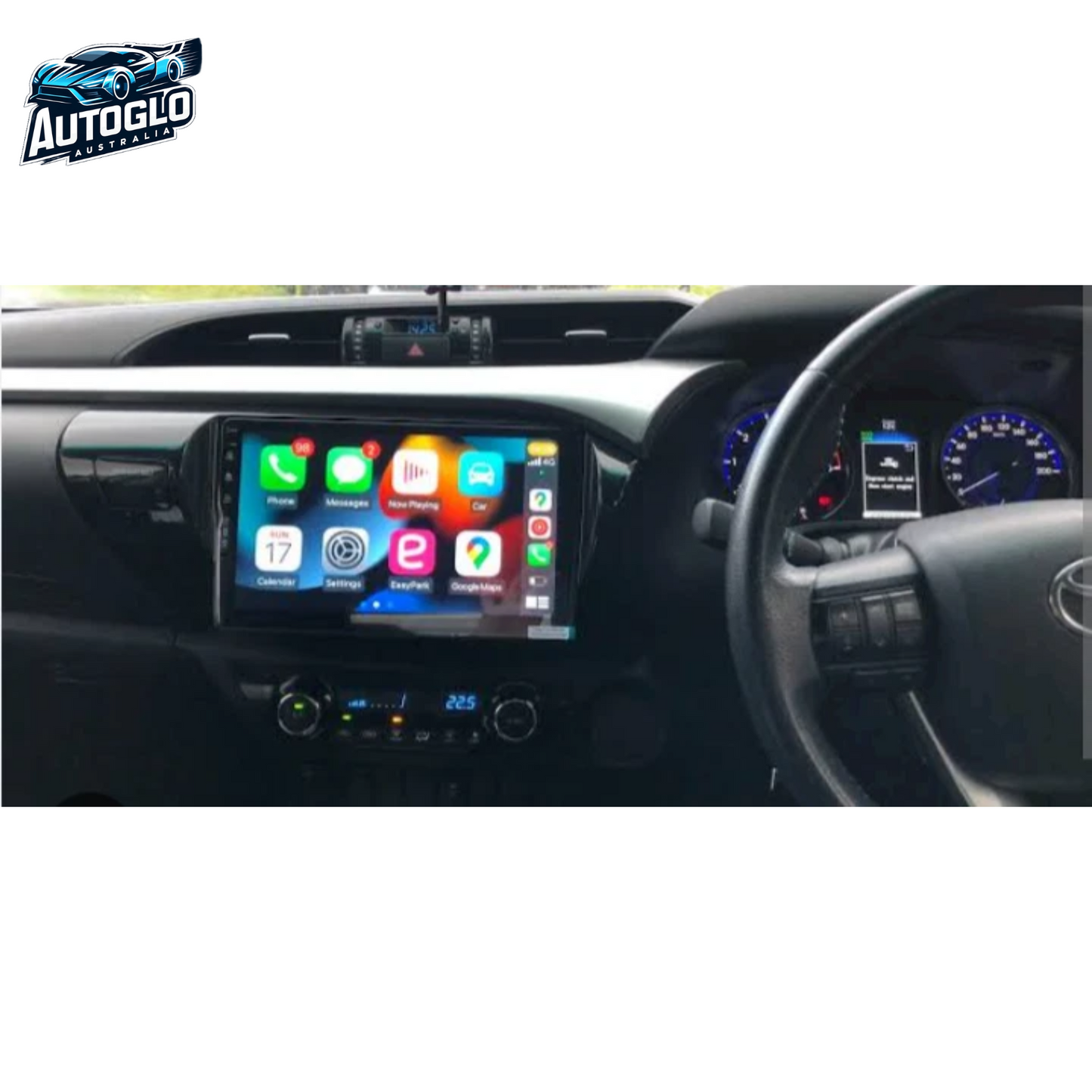 Autoglo Australia 10.1" Android Carplay Stereo for Toyota Hilux 2015-18 BT GPS (2GB+32GB) +Rev.Cam