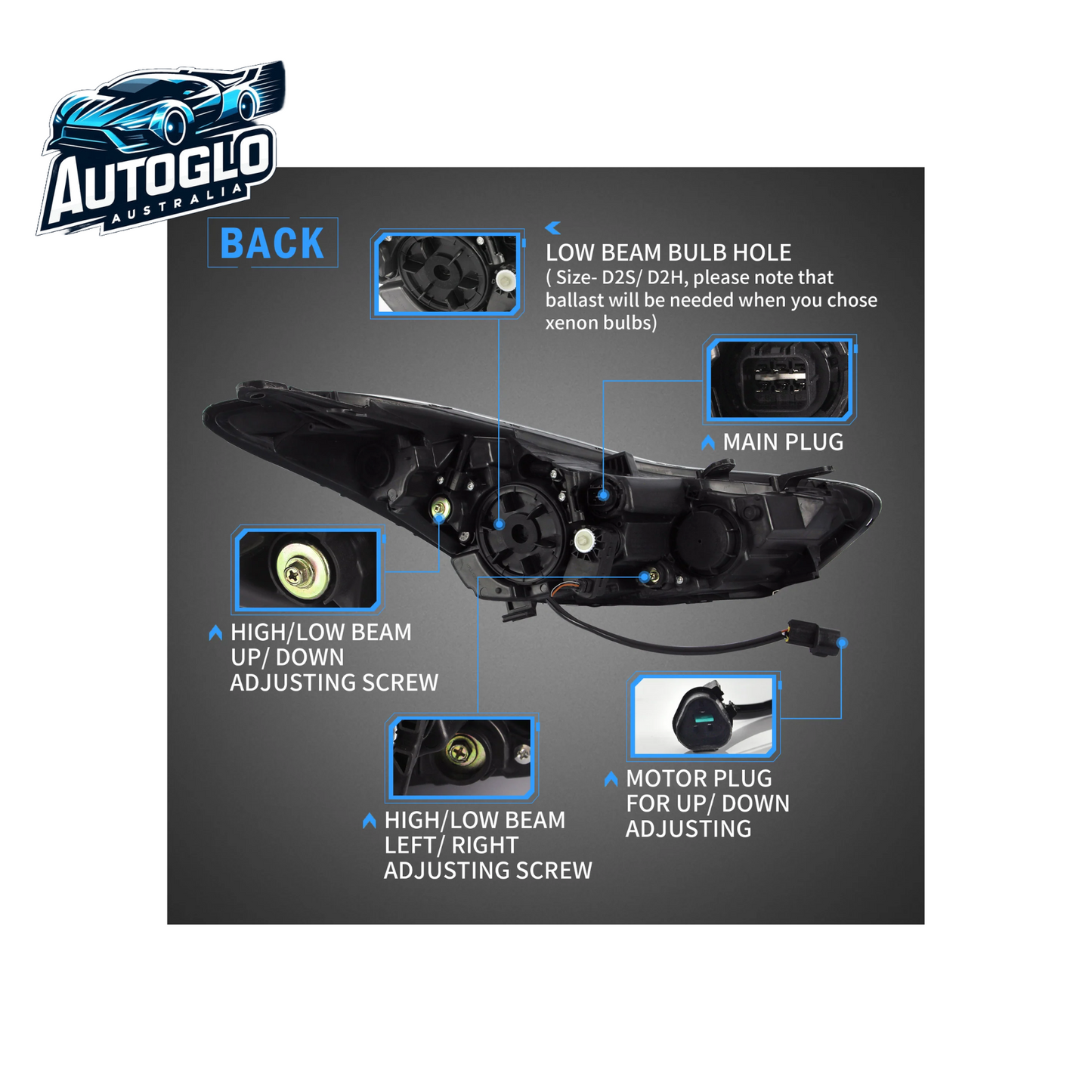 VLAND Projector Headlights For Hyundai Elantra (Avante MD) 2011-2015