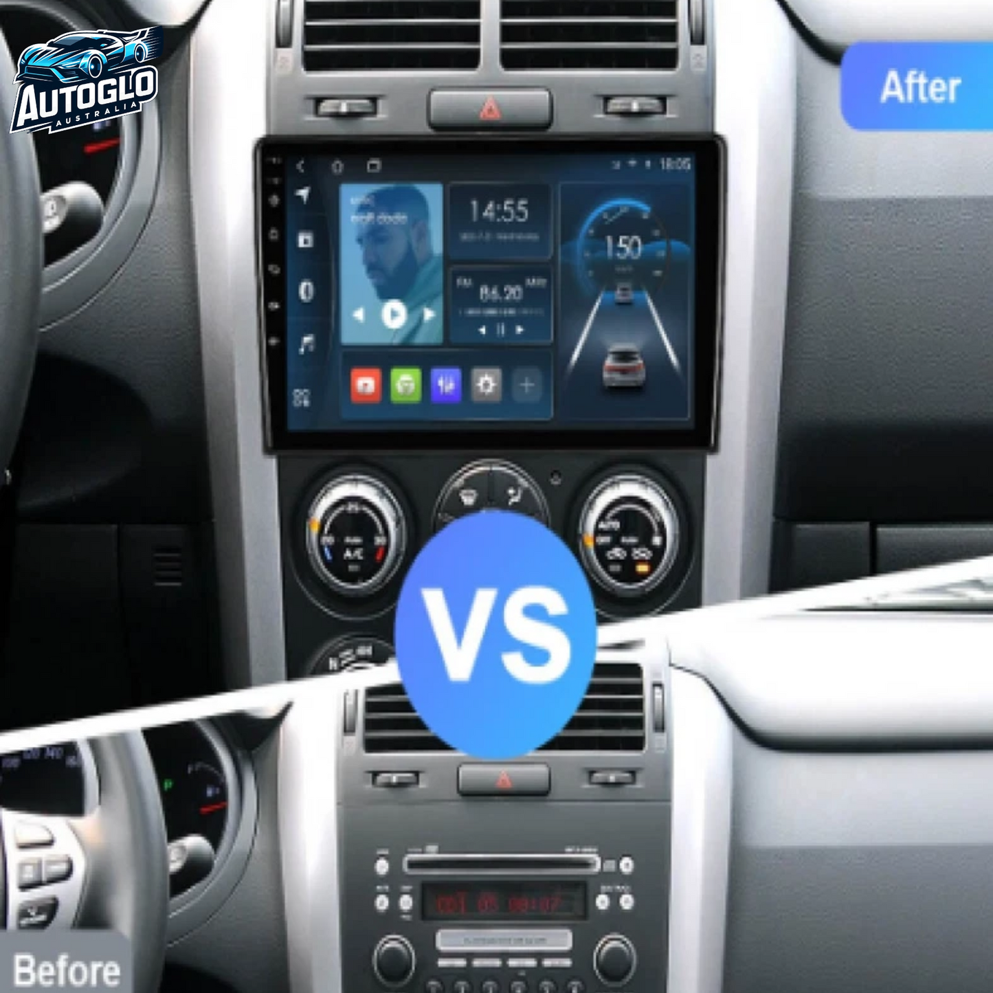 Autoglo Australia 9" (2G+32G) GPS BT WiFi CARPLAY ANDROID Stereo For Suzuki Grand Vitara (2005-15)