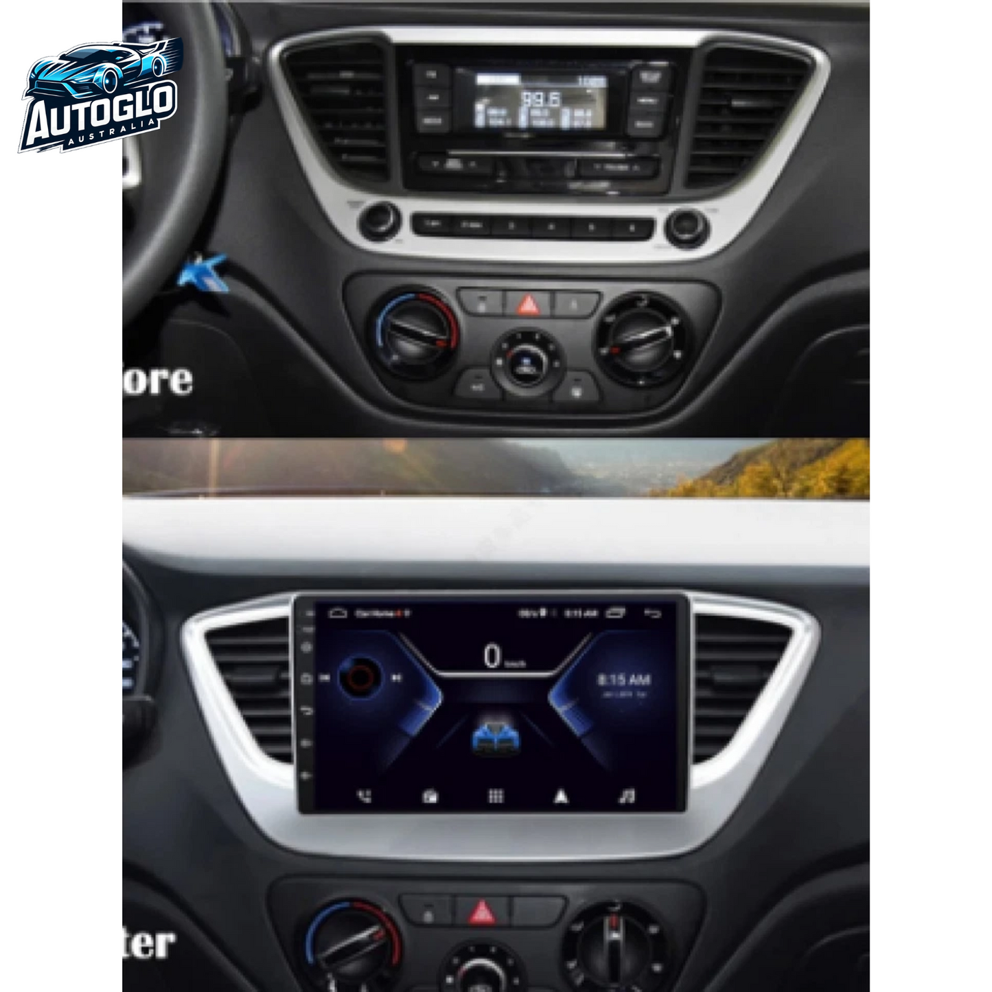 Autoglo Australia 9" (2G+32G) GPS BT WiFi CARPLAY ANDROID STEREO For HYUNDAI ACCENT (2019-20)