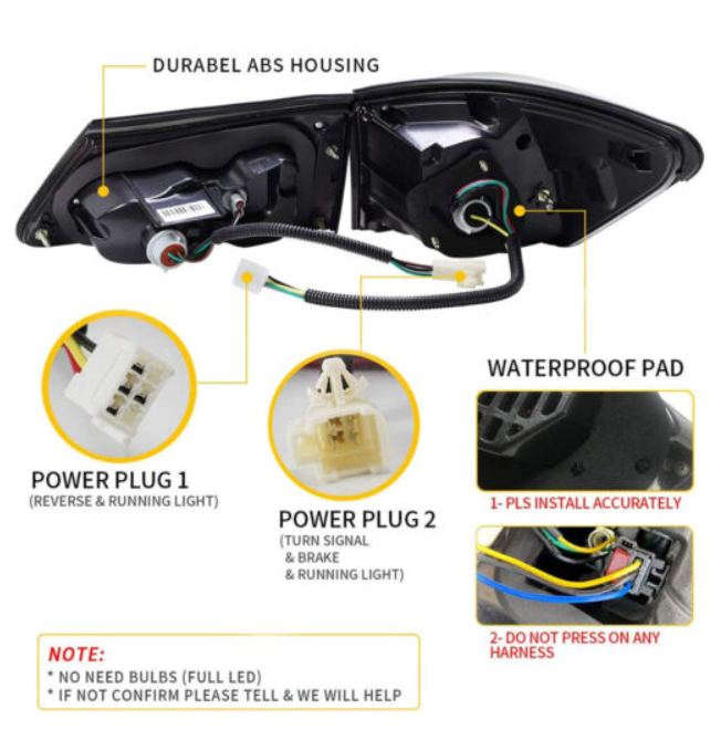 VLAND LED Tail Lights For 2006-2013 Lexus IS250 IS350 ISF Smoked Lens Rear Lamps