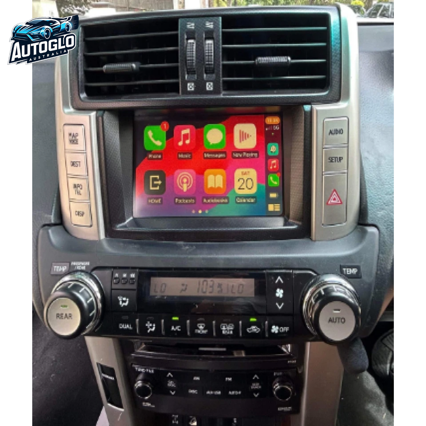 Autoglo Australia 7' Carplay Android GPS BT Stereo For Toyota Prado 150 (2+32G) Dual Frames