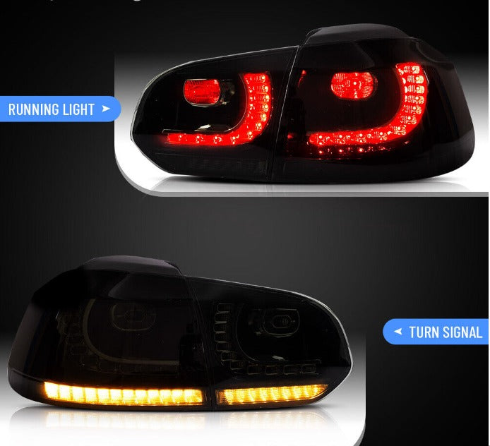 VLAND Smoked LED Tail Light For 2008-2014 Volkswagen Golf 6 MK6 GTI R Rear Lamps