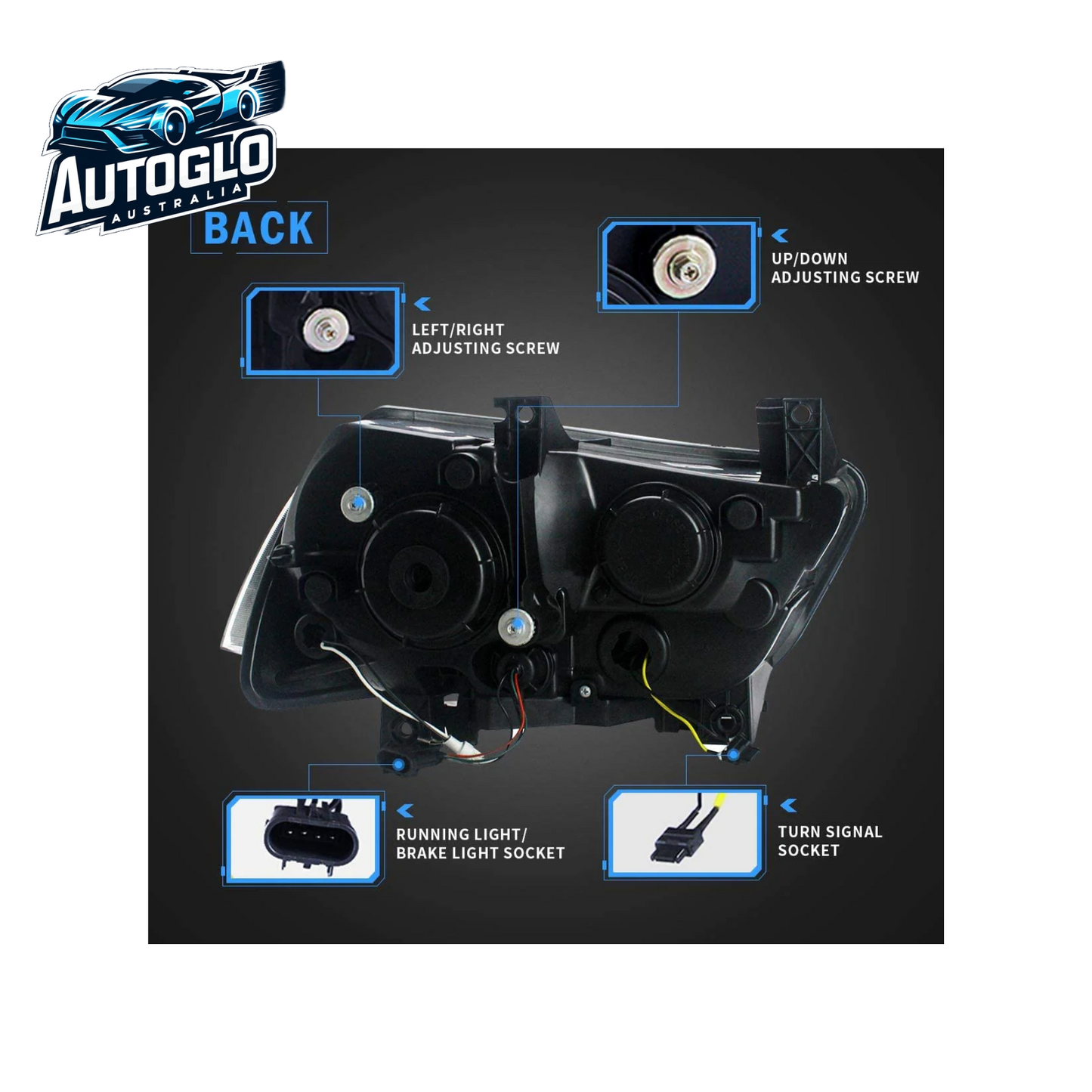 VLAND Dual Beam Projector Headlights for Dodge Charger 2011-2014