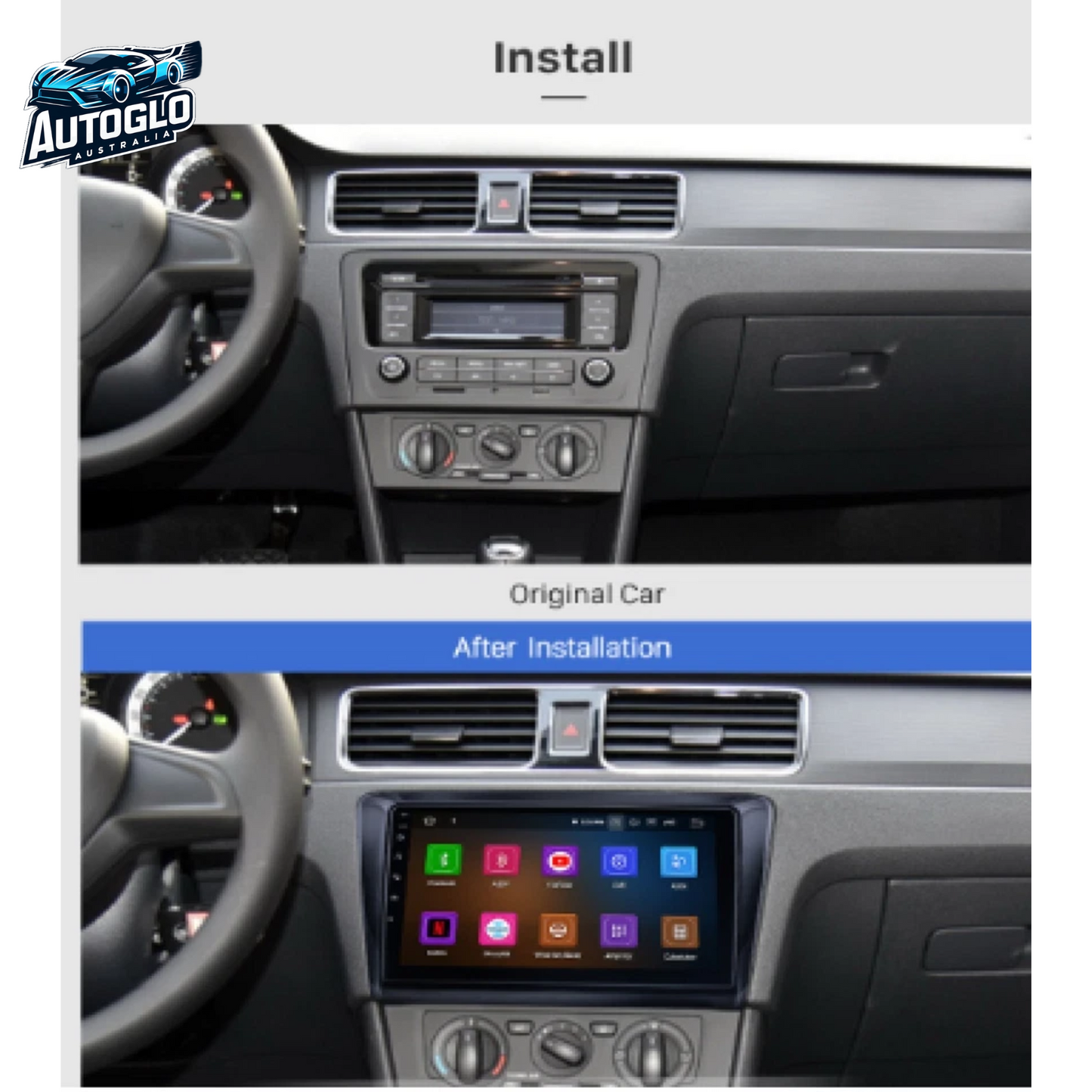 Autoglo Australia 9" Android Carplay BT GPS Stereo for Skoda Octavia 3 A7 (2GB+32G) 2013-18