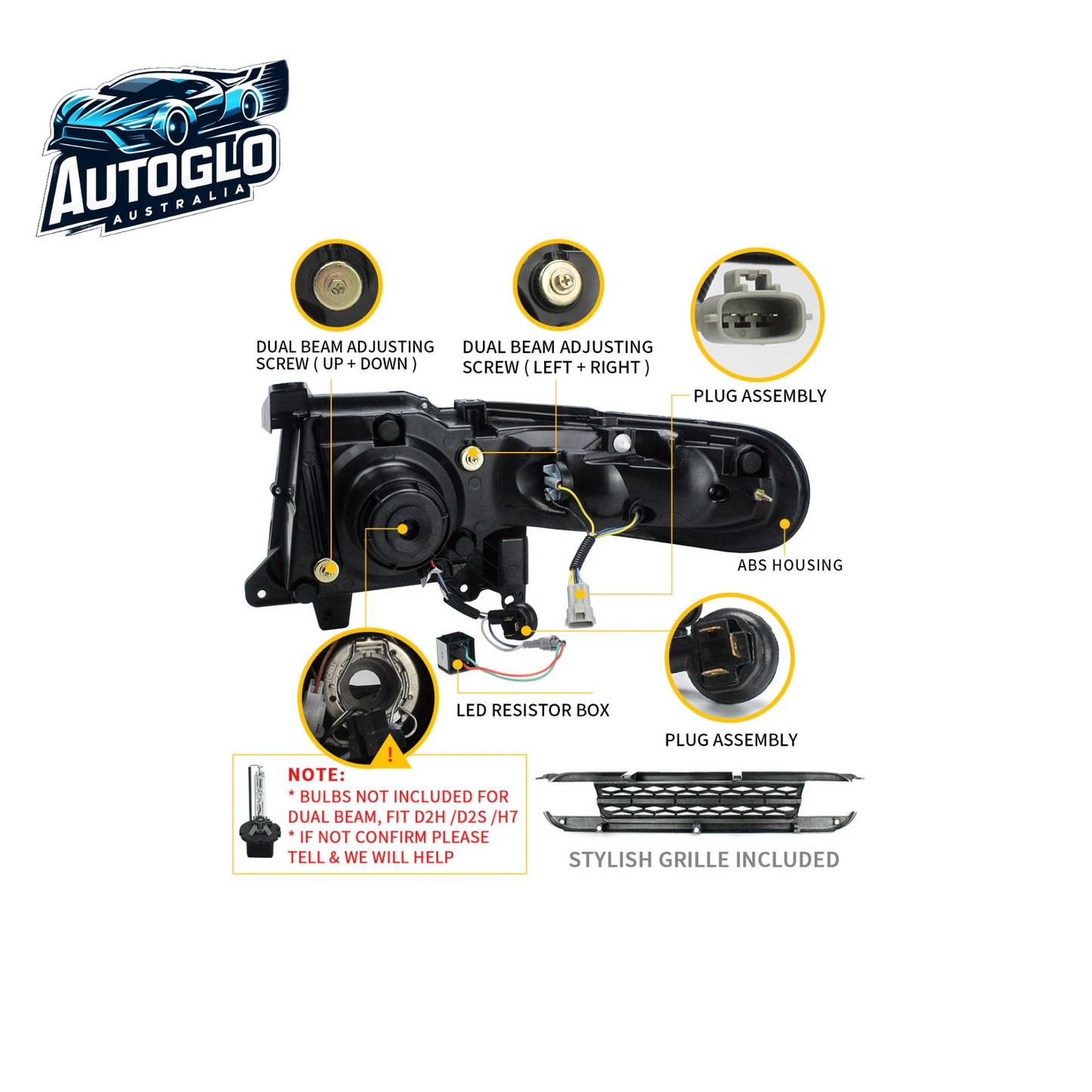 VLAND LED Headlights For Toyota Fj Cruiser With Grille 2007-2015