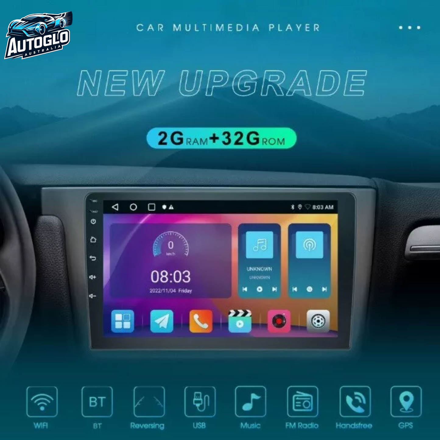 Autoglo Australia 9" (2G+32G)GPS BT WiFi CARPLAY ANDROID Stereo For TOYOTA PRADO 150 (2009-13)