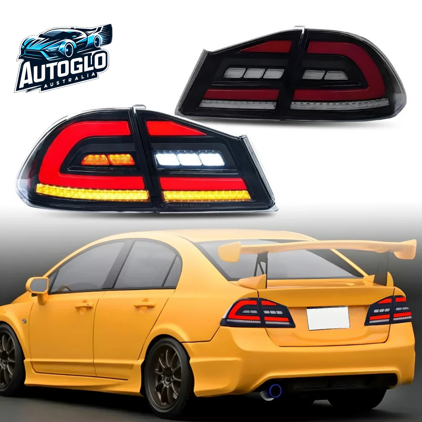 Autoglo Australia LED Tail Light Kit for Honda Civic FD2/FD3 Sedan & Type R 2006-2011