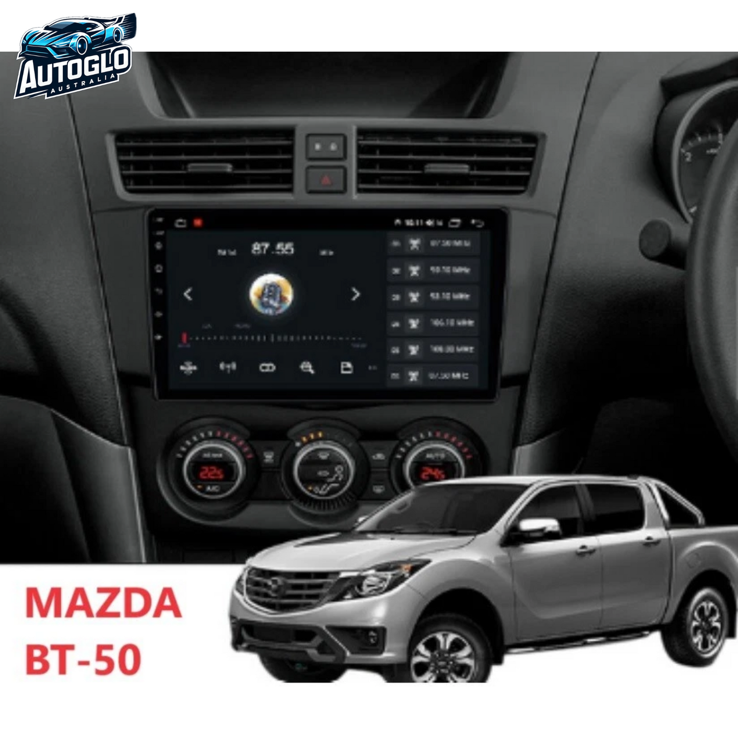 Autoglo Australia 9" CarPlay Android 13 GPS BT WiFi Stereo For MAZDA BT-50 (2012 -18) 2GB+32GB