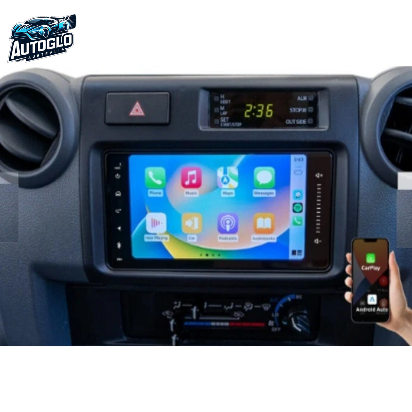 Autoglo Australia 10.1" Carplay Android 13 GPS BT Stereo for TOYOTA LANDCRUISER (2+32GB) 2007-15