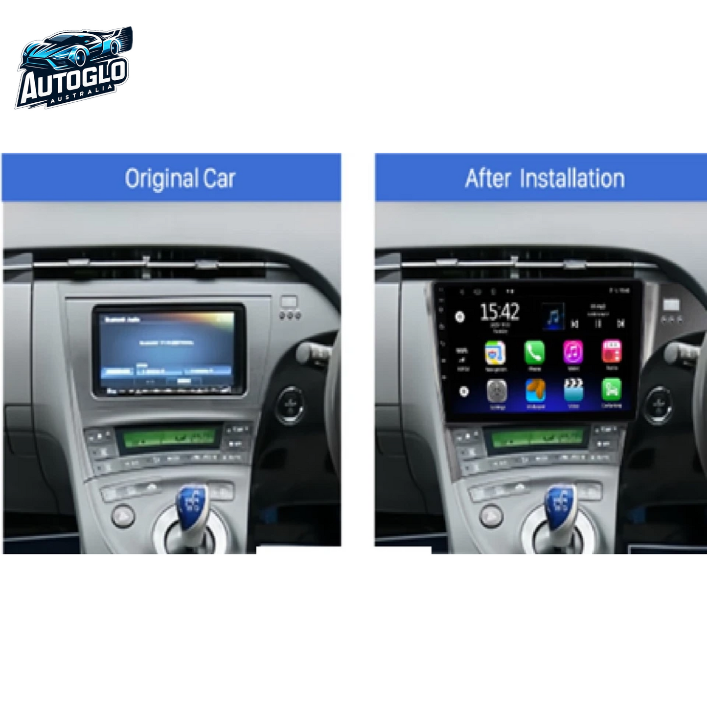Autoglo Australia 10.1" Carplay Android BT GPS WiFi Stereo for TOYOTA PPRIUS (2009-15) 2+32G