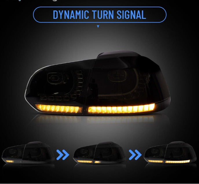 VLAND Smoked LED Tail Light For 2008-2014 Volkswagen Golf 6 MK6 GTI R Rear Lamps