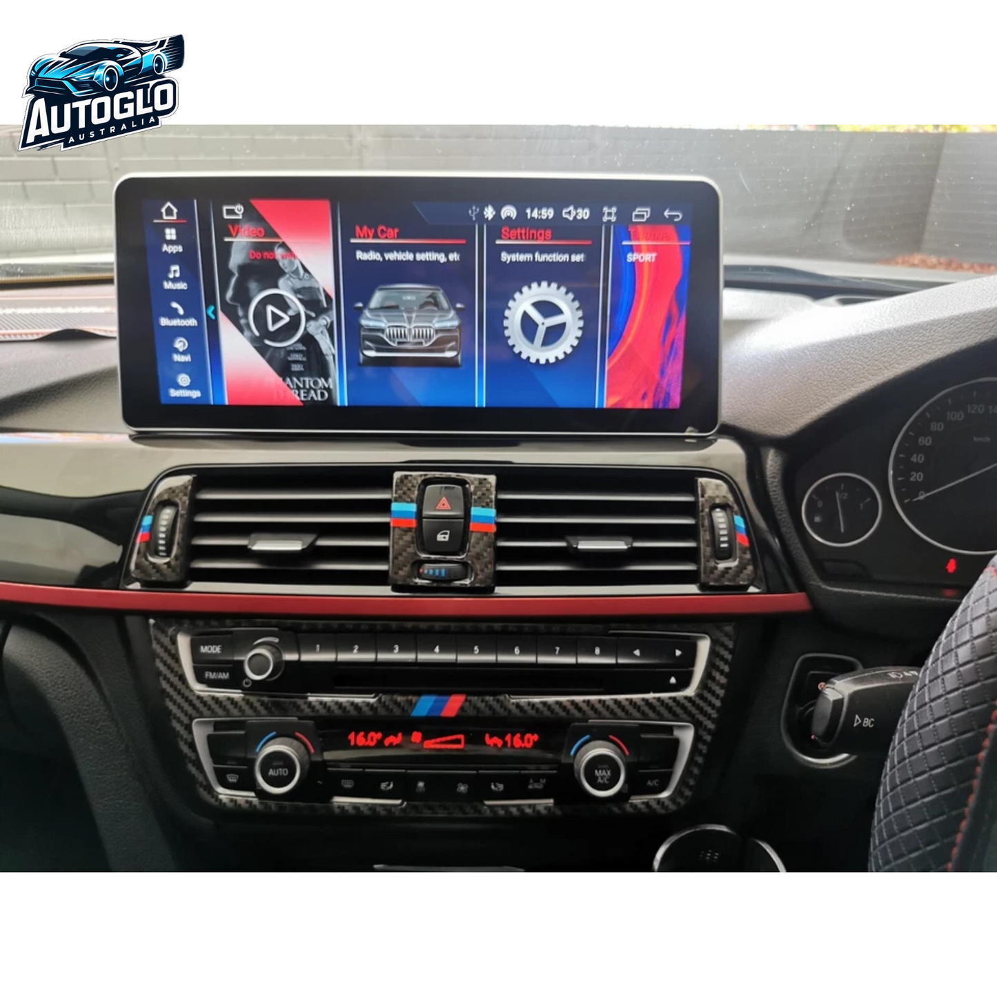 Autoglo Australia BMW X1 E84 (With No Screen) 12.3" XL FHD Carplay Android BT GPS 4G Auto Stereo