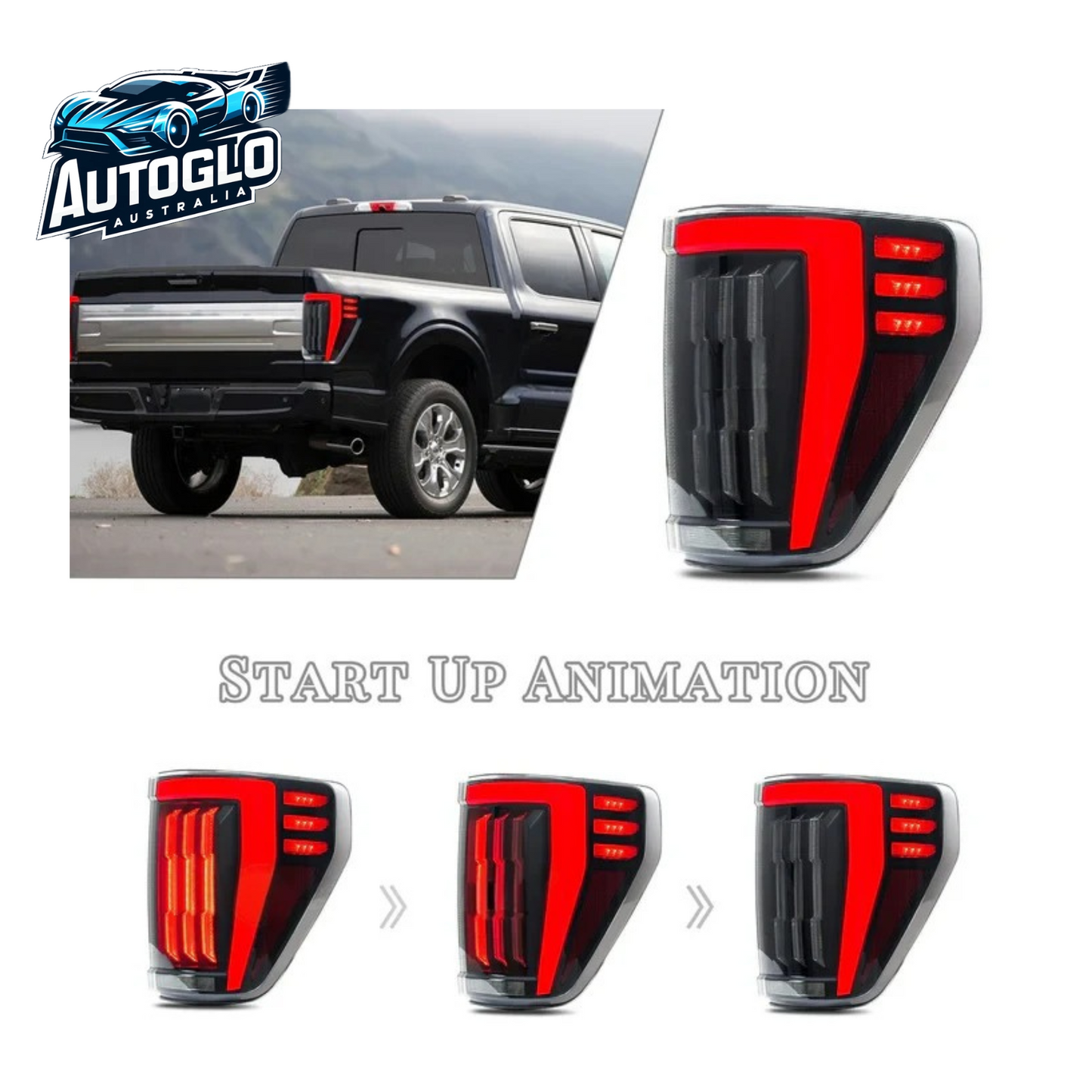 Autoglo Australia LED Tail Lights for Ford F150 F-150 2021 2022 2023 Rear Lamp