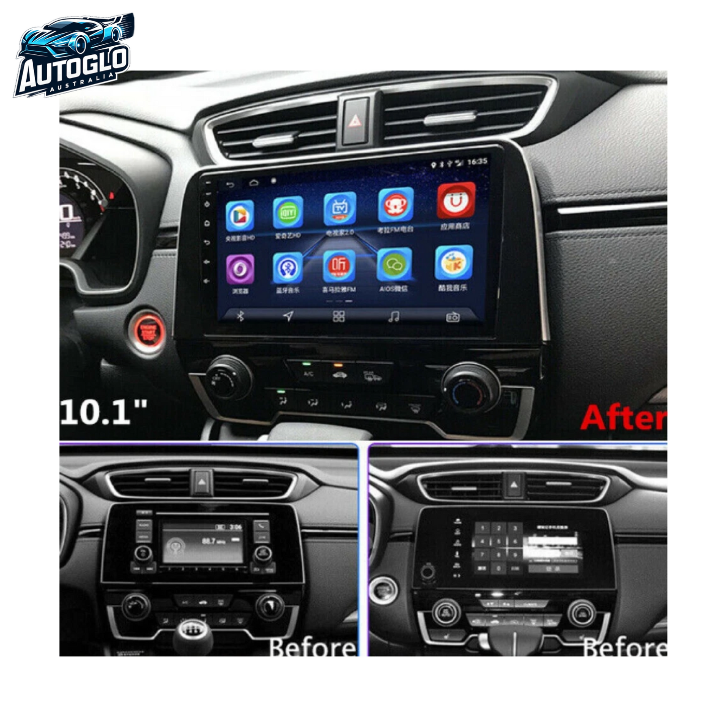 Autoglo Australia 10" Carplay Android BT GPS 2+32G Stereo for HONDA CRV (2017+)+Rev. Cam-Gifts