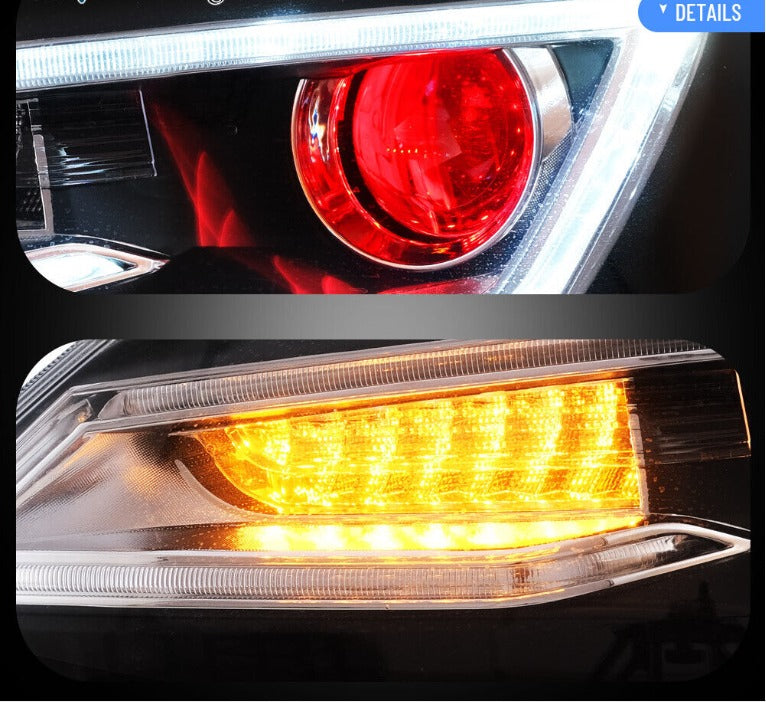 Vland 2Pcs LED Headlights For 2011-2014 Volkswagen VW Jetta MK6 Demon Eyes Lens