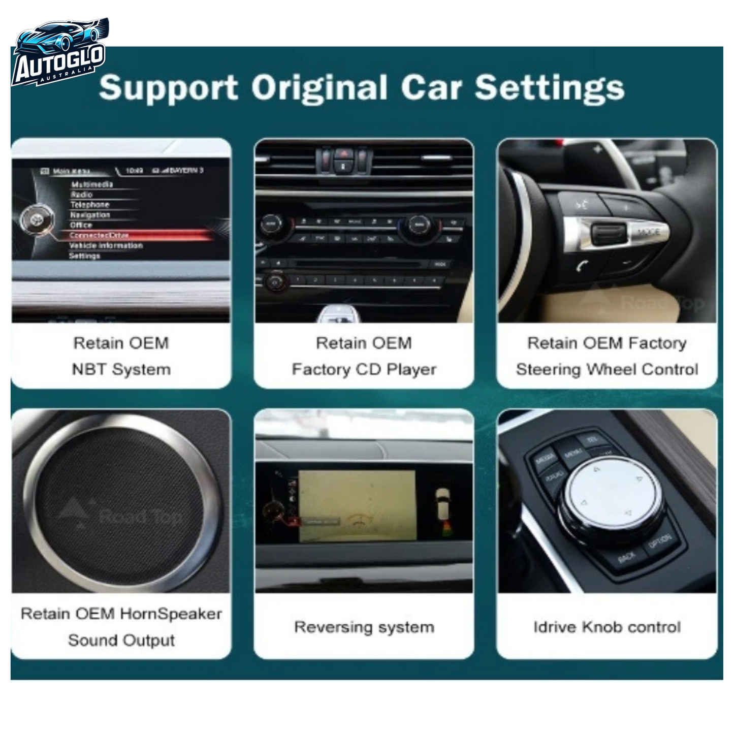 Autoglo Australia 9" BMW X5 E70 X6 E71 12.3" XL FHD Carplay Android BT GPS 4G Auto Stereo (CIC)