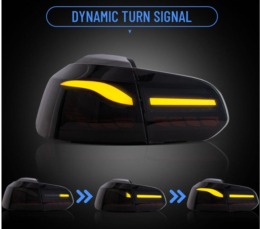 VLAND Smoked LED Tail Lights For 2008-2013 VW Volkswagen Golf6 MK6 W/Sequential