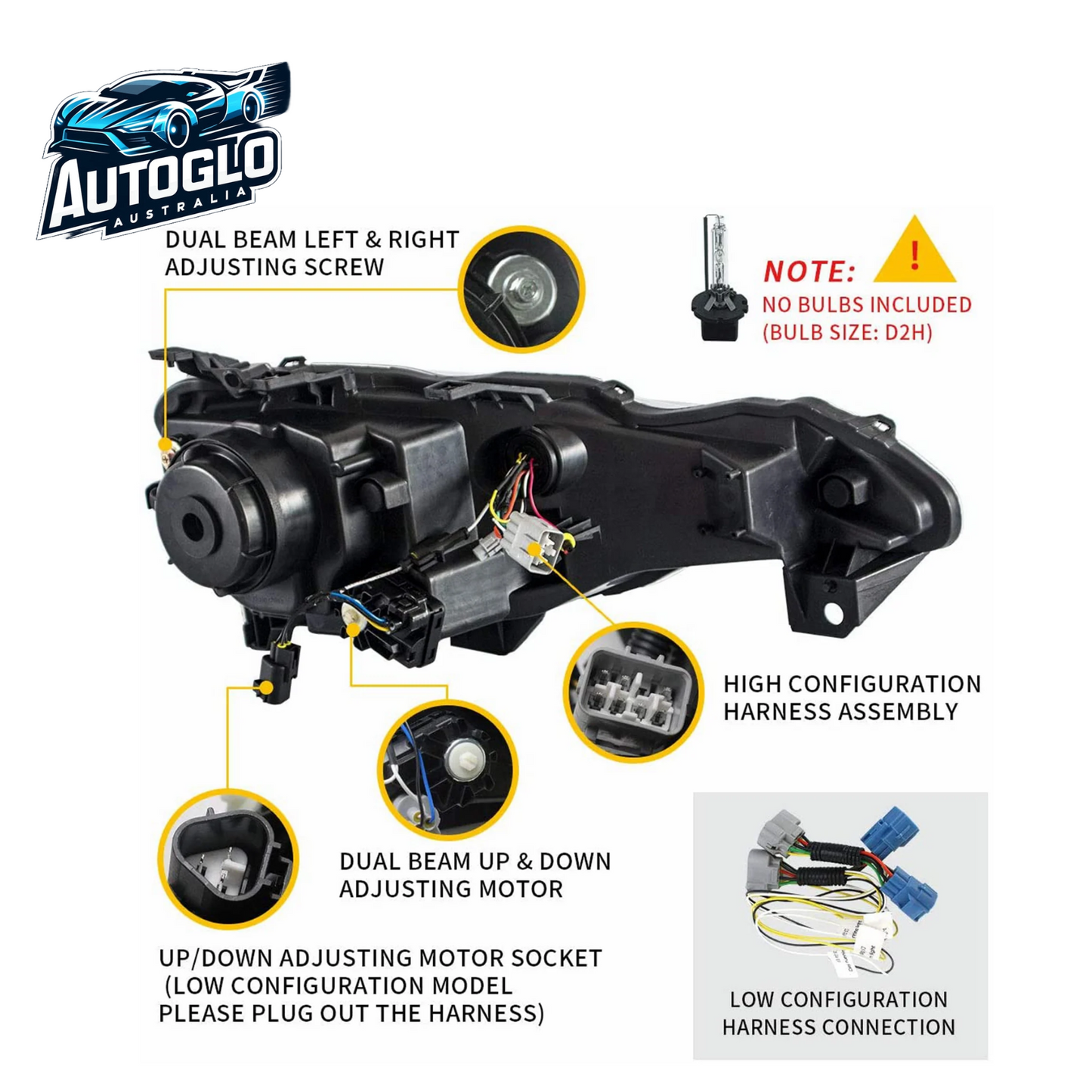 VLAND Set of Dual Beam Projector Headlights and Full LED Tail Lights for Toyota 86 and Subaru BRZ