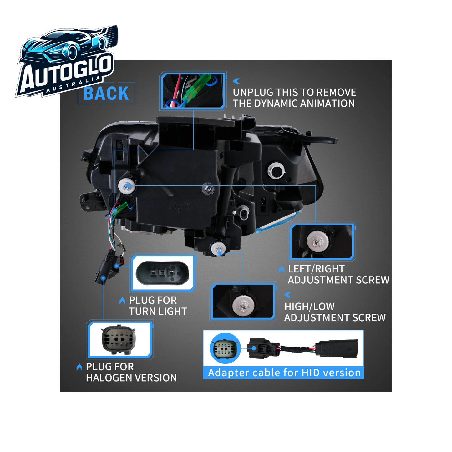 VLAND Projector Headlights For Chevrolet / Chevy Camaro LT SS RS ZL LS 2016-2018