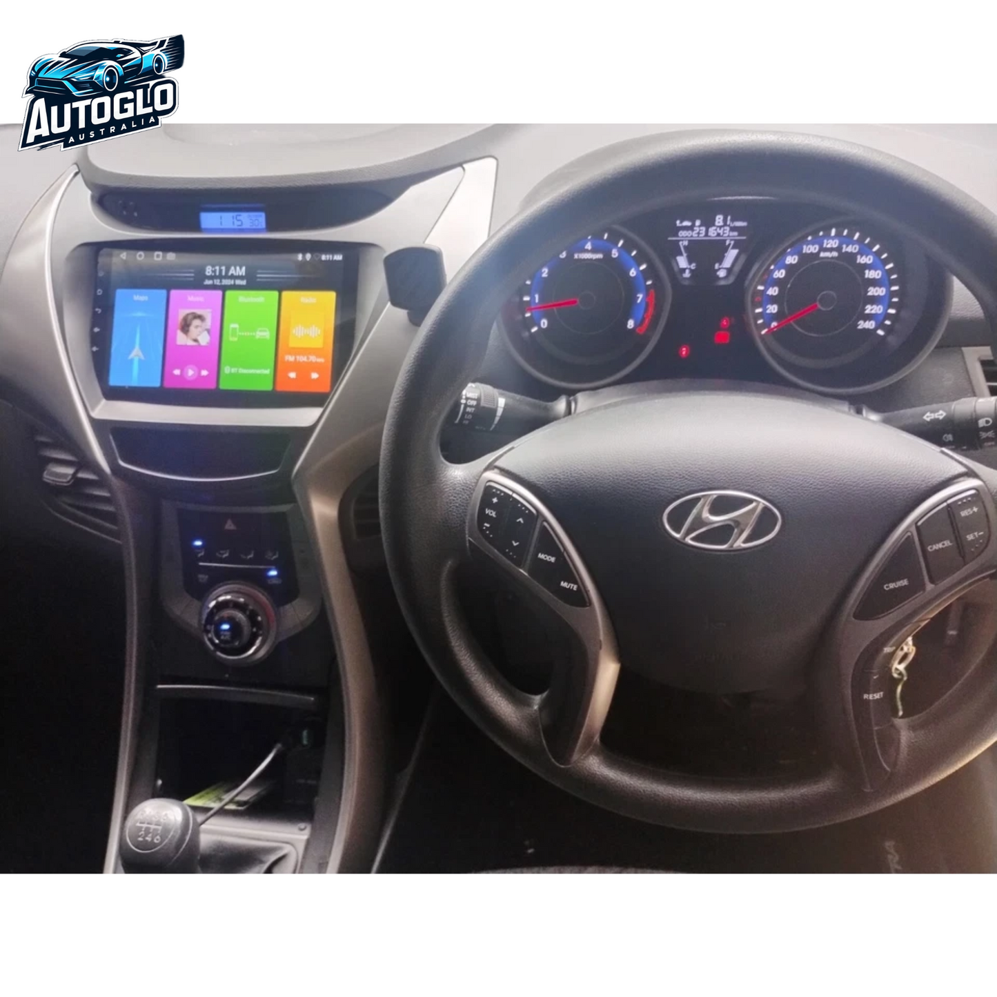 Autoglo Australia 9" CarPlay Android For HYUNDAI ELANTRA (2012-14) GPS BT WiFi 2GB+32GB