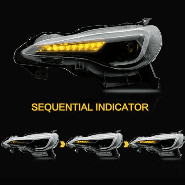 "Sequential LED indicators, Subaru BRZ lighting detail"