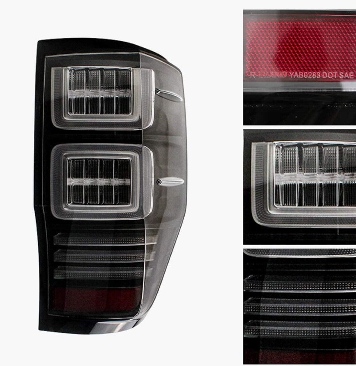 VLAND Clear Lens LED Tail Lights For 2012-2021 Ford Ranger Raptor w/Sequential