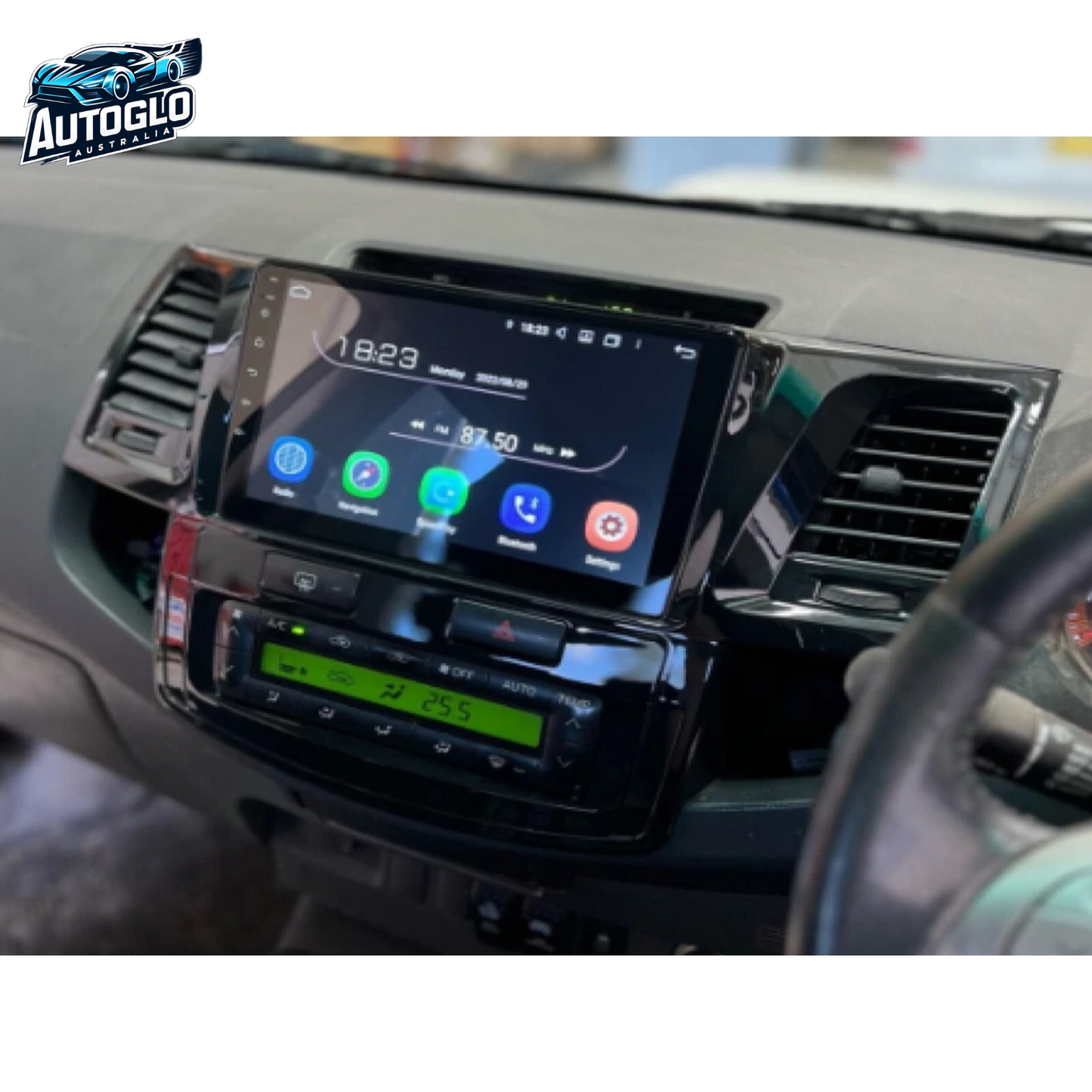 Autoglo Australia 9" CARPLAY ANDROID GPS BT WiFi Stereo For TOYOTA HILUX (2005-15) -Rev. Cam +Mic