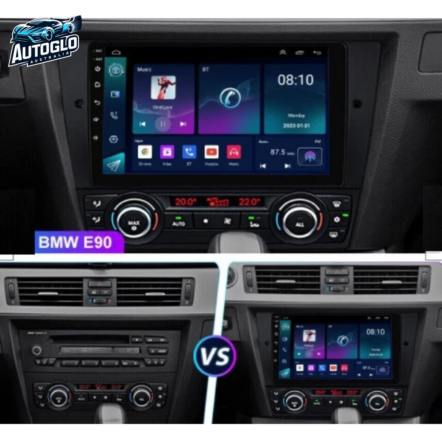 Autoglo Australia 9" (2G+32G)GPS BT WiFi CARPLAY ANDROID Stereo For BMW 3 Series E90 E91 E92 E93