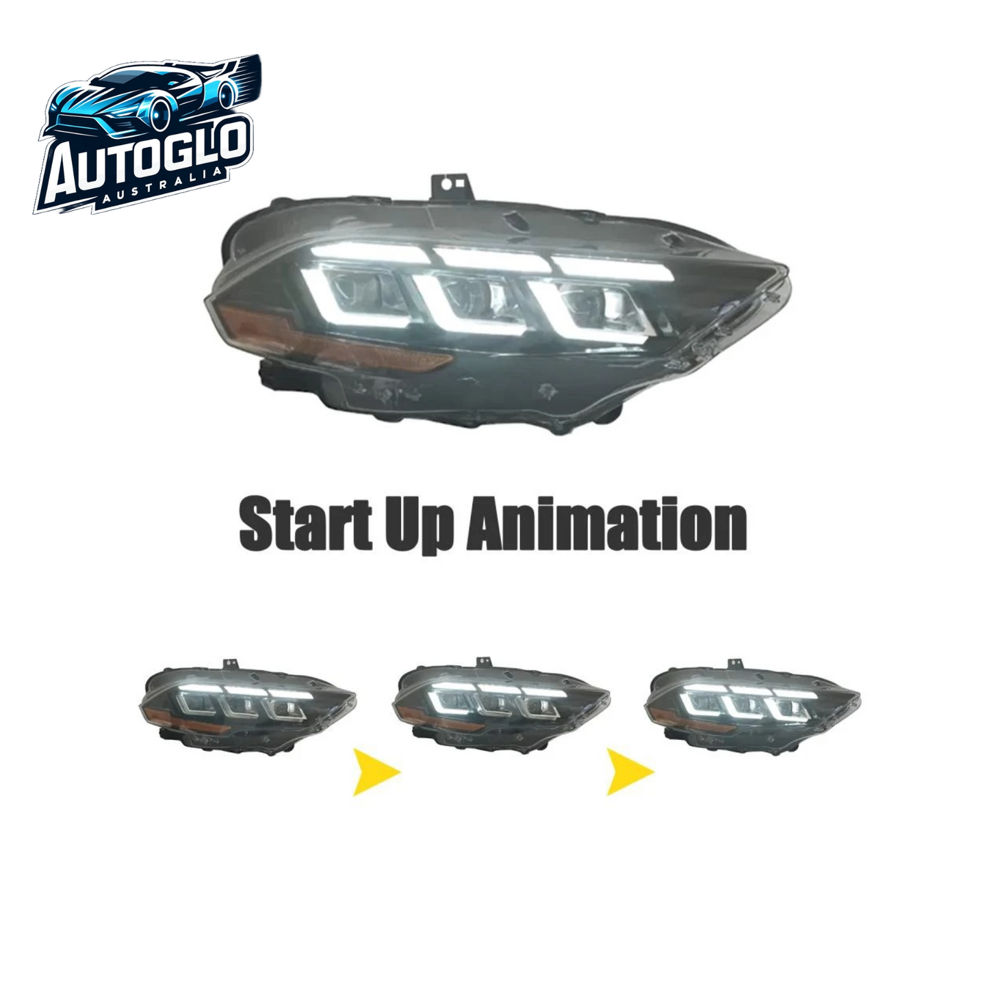 Autoglo Australia LED Headlights for 2018 - 2022 Ford Mustang with start-up Animation