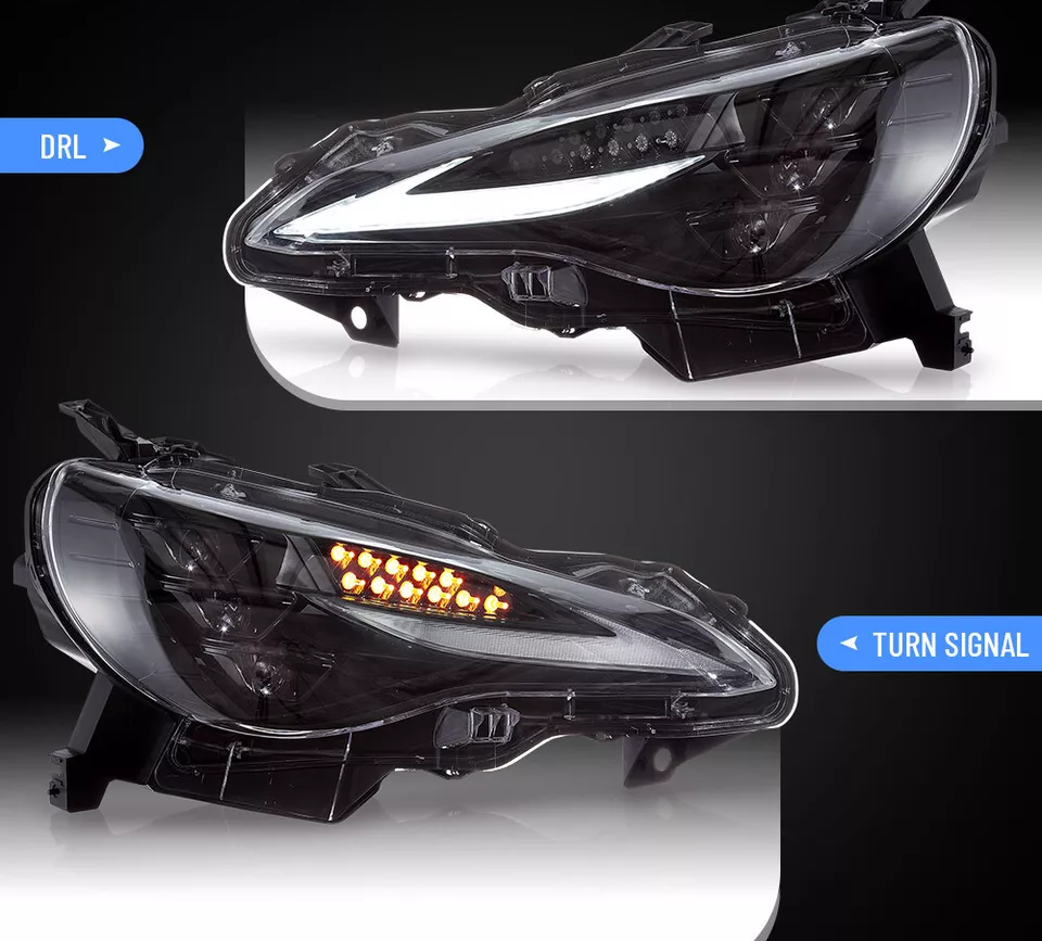 VLAND Full LED V3 Projector Headlights For 2012-20 Toyota 86 Subaru BRZ With RGB DRL