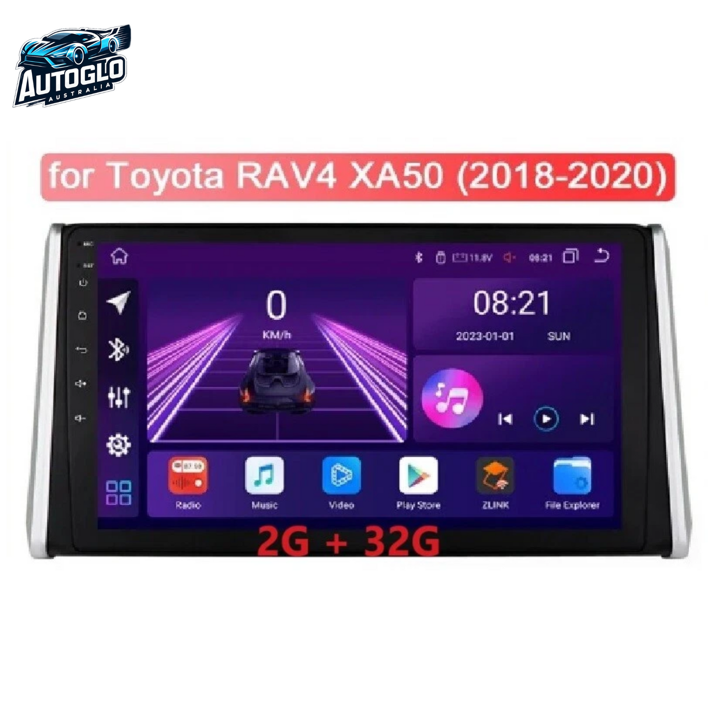 Autoglo Australia 10.1" Android 13 Carplay BT GPS Stereo for Toyota RAV4 2GB+32GB (2018-2020)
