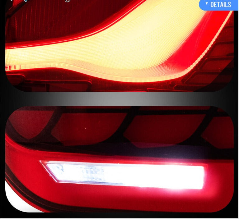 Close-up of VLAND LED Tail Lights for BMW M4 F82, F83, F32, F36 (2013-2020), showcasing start-up animation running ligh