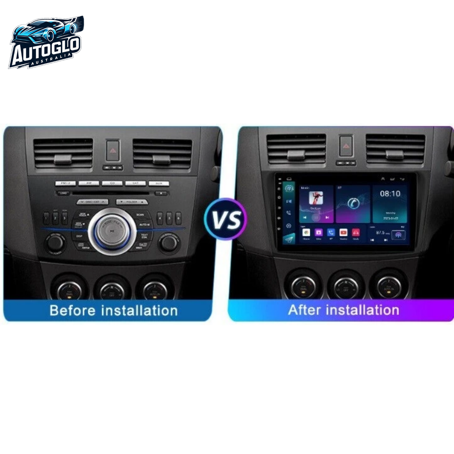 Autoglo Australia 9" (2G+32G) CARPLAY ANDROID GPS BT WiFi Stereo For MAZDA 3 (2009-15)