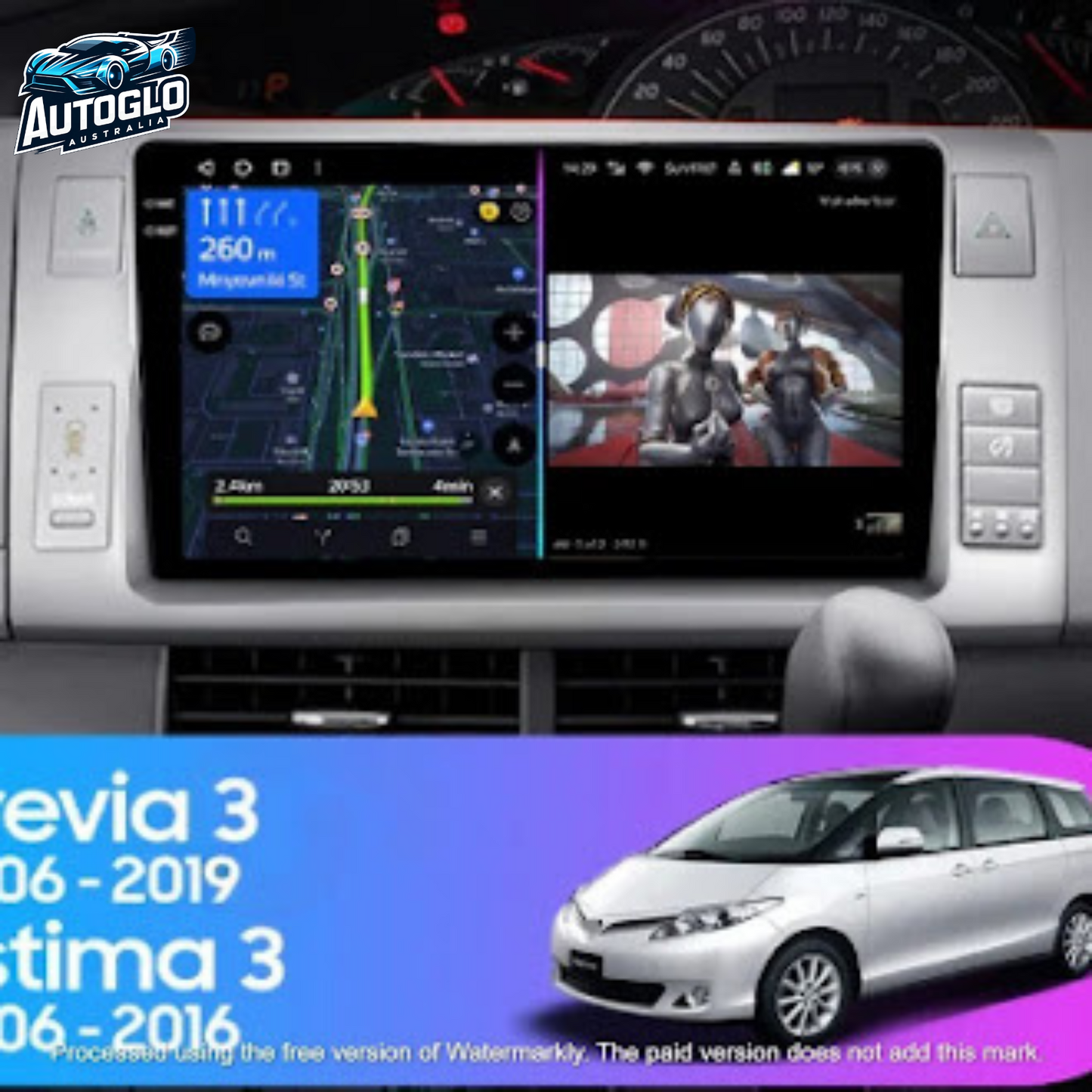 Autoglo Australia 9" (2G+32G) BT GPS CARPLAY ANDROID Stereo For Toyota Tarago Estima (2014-18)