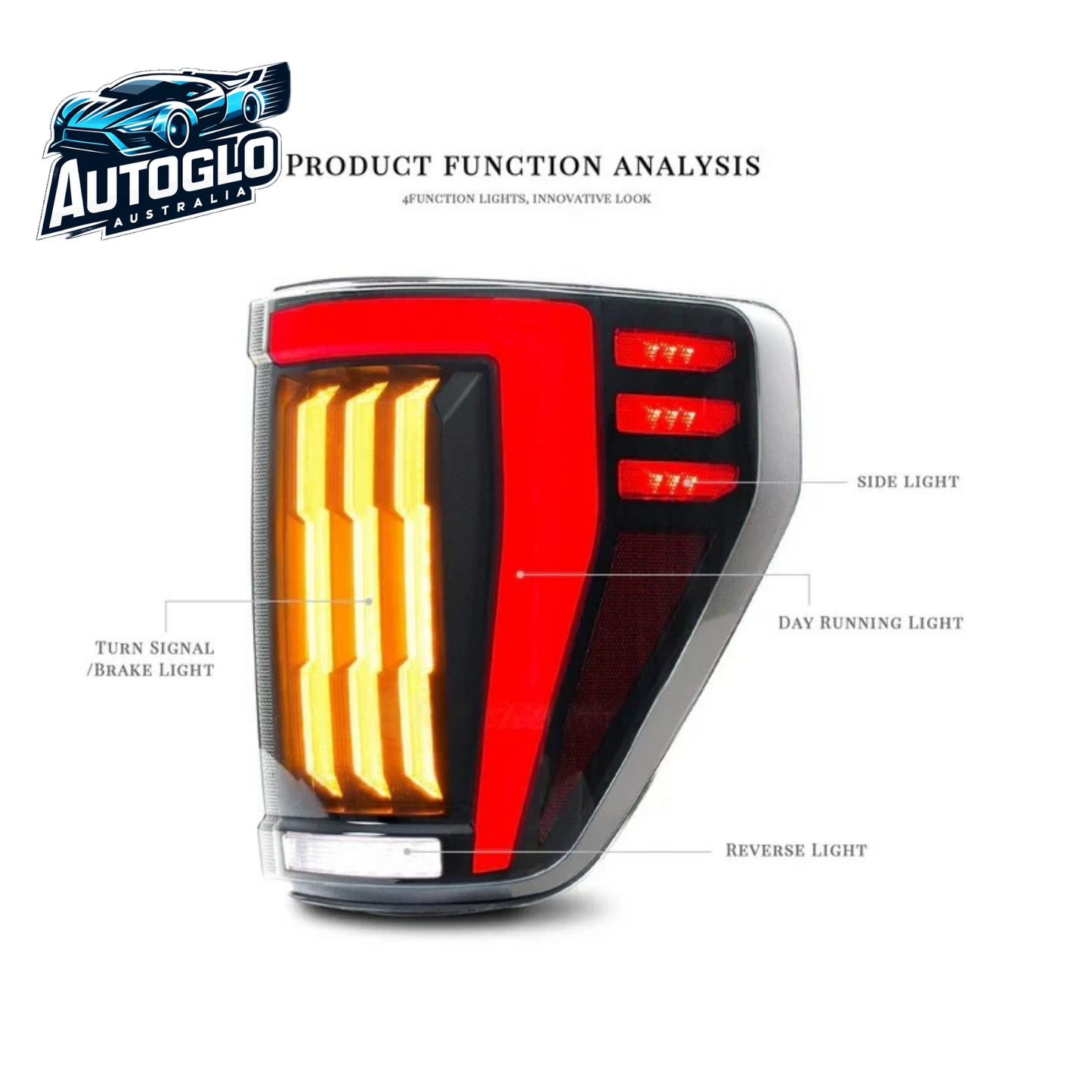 Autoglo Australia LED Tail Lights for Ford F150 F-150 2021 2022 2023 Rear Lamp