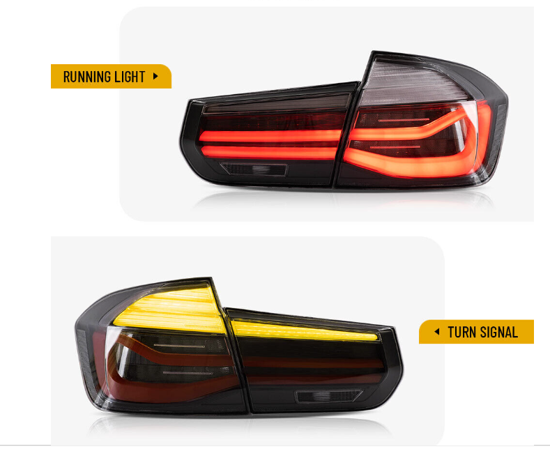 Autoglo Australia's VLAND LED Tail Lights for BMW 3 Series/M3 (2012-2018), featuring sleek design with Smoked lens