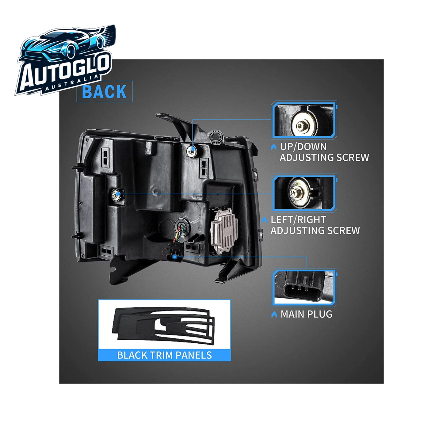 VLAND Projector LED Headlights For 2007-2013 Chevrolet Chevy Silverado 1500 / 2500HD /3500HD With Blue Breathing Lighting