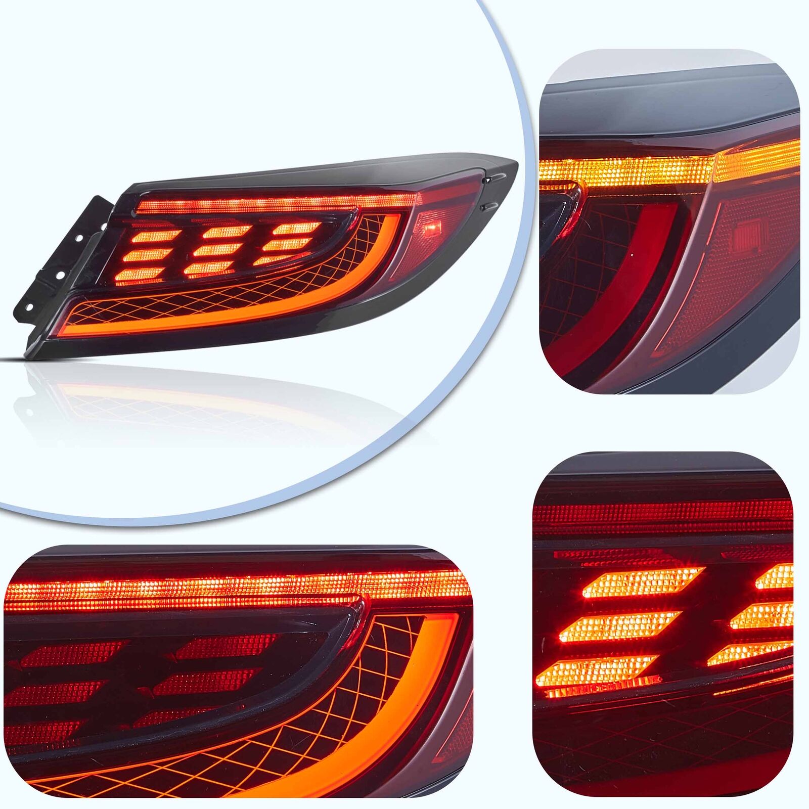 Close-Up of VLAND LED Tail Lights Showing Brake Light and Turn Signal