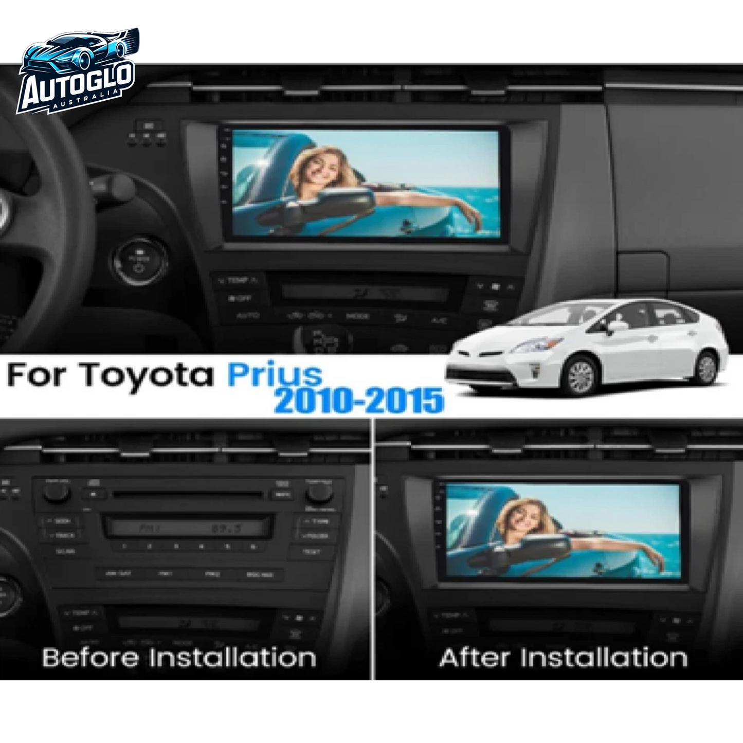 Autoglo Australia 10.1" Carplay Android BT GPS WiFi Stereo for TOYOTA PPRIUS (2009-15) 2+32G