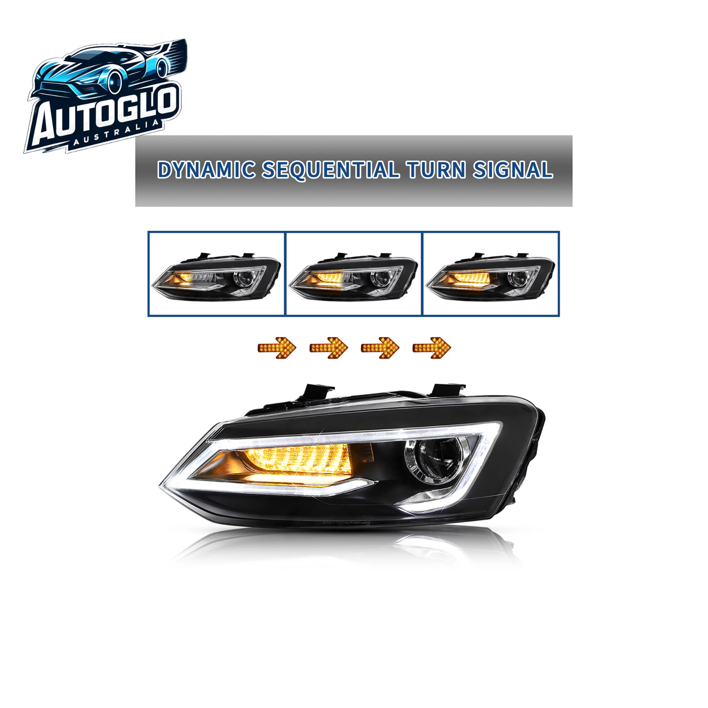 VLAND Dual Beam LED Headlights Volkswagen Polo 2011-2017