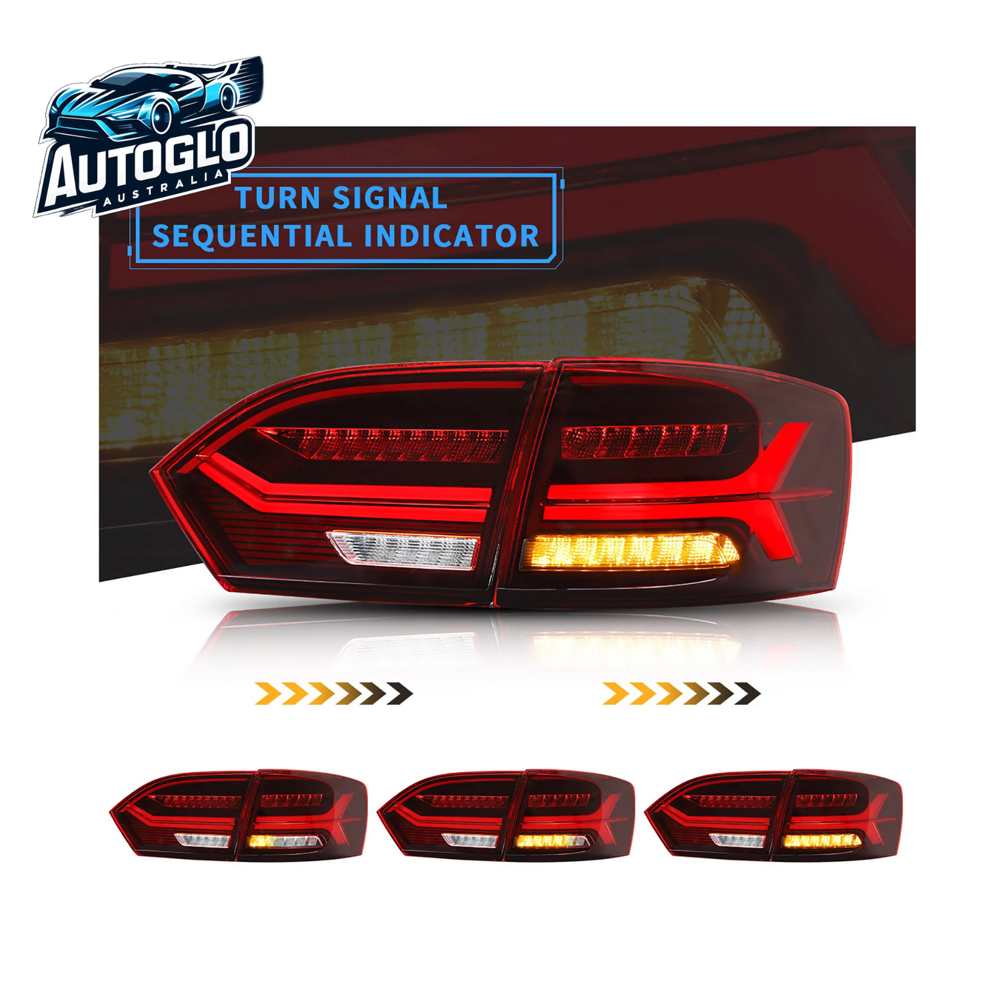 VLAND for Volkswagen Jetta Sagitar LED Sequential Tail Lights 2011-2014